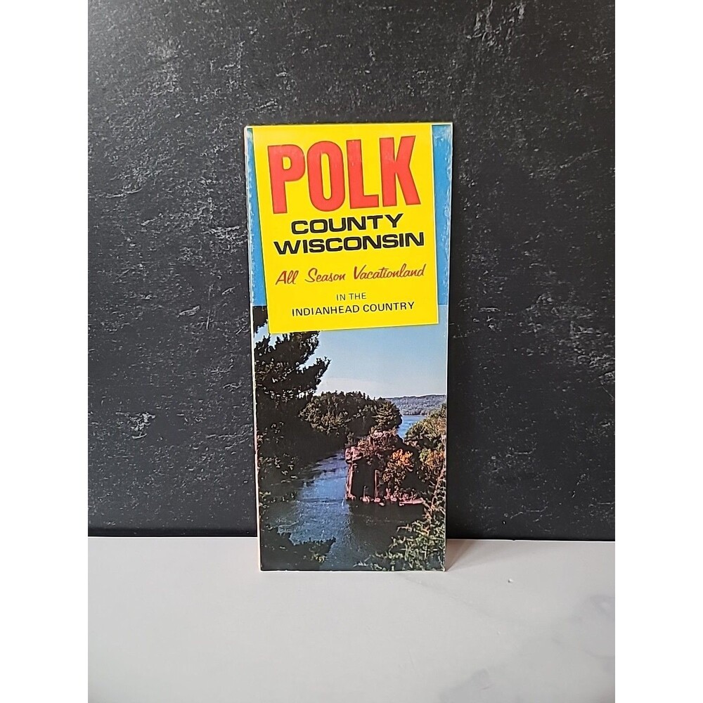 Vintage Polk County Wisconsin All Season Vacationland Brochure Map Wild River